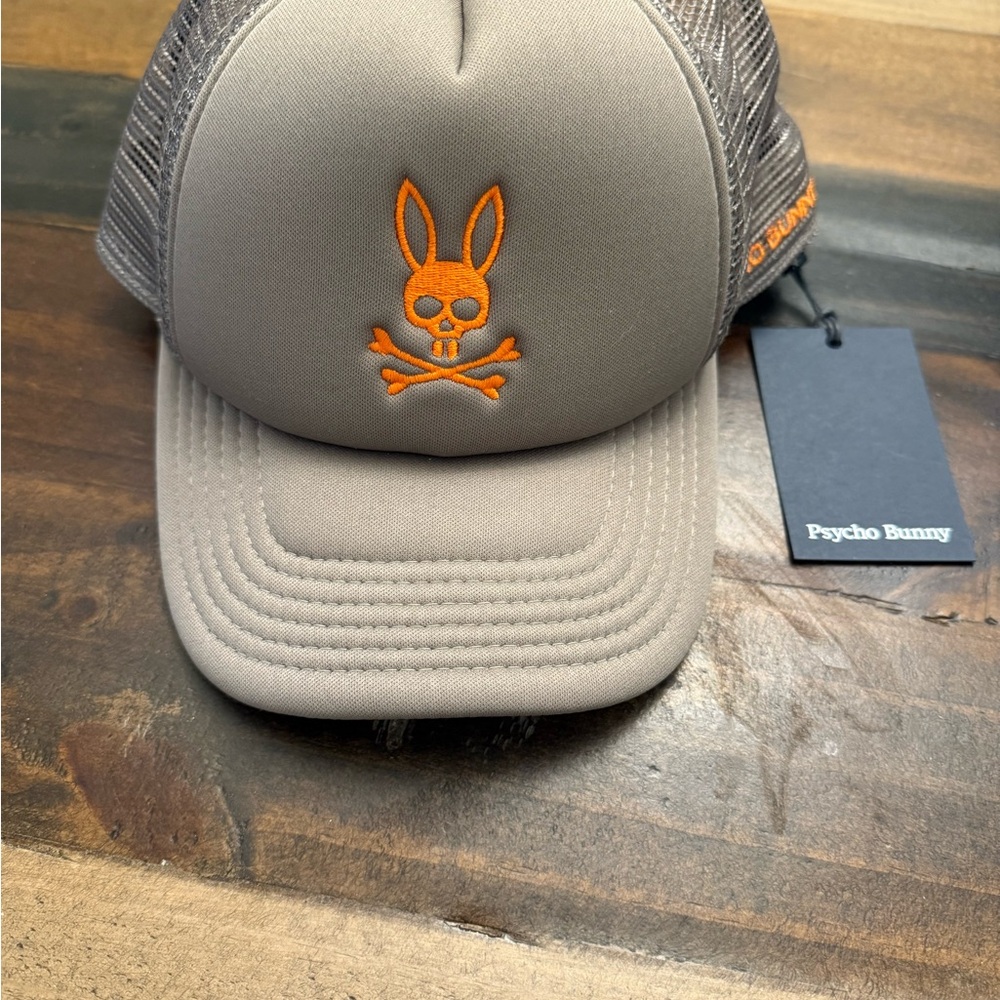 Psycho Bunny Kids Gray and Orange Cap